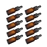 CRILSTYLEO Nachfüllbare Teefarbene Glasflasche Mit Pipette 10ml Leere Flasche Für Ätherische Öle Parfü Und DIY Zubehör Ideal Für Reisen Und Aufbewahrung