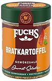 Fuchs Gourmet Selection Klassisch/Heimisch – Bratkartoffel Gewürzsalz, nachfüllbares Kartoffel Gewürz, Salz zum Würzen von Brat- & Ofenkartoffeln, Pommes Frites & Co, vegan, 70 g