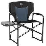 Timber Ridge Campingstuhl Faltbar 150kg Regiestuhl klappbar Aluminium tragbar Ultraleicht Angelstuhl mit Seitentisch schwarz