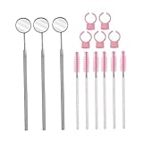 minkissy 15 Teiliges Set Augenwimpern Pinseln Mit Wimpernverlängerung Grafting Spiegel Und Nagelkleber Ringen Für Frauen Wimpern Make up Werkzeuge Für Professionelle Anwendungen