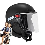 Uoqpty Elektrofahrrad-Helm, winddichte Helme, Snowboardhelm Herren, Schneesporthelme, warme Fahrrad-Helme, abnehmbarer Ohrenschutz, High-Definition-Gläser für Skifahren, Snowboarden