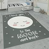 Paco Home Kinderteppich, Kinderzimmer Teppich m. Stern, Mond u. Karo Motiven, Grösse:160x230 cm, Farbe:Grau 2