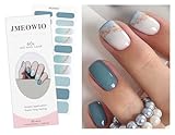 JMEOWIO Nagelfolie UV Härtend Goldglitzer Farbverlauf Blau UV Gel Nail Strips Nagelsticker Nagelaufkleber Nail Art Dekoration Nageldesign Zubehör