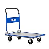 Pallit Carry Transportwagen klappbar 300kg Rollwagen mit Anti-Rutsch-Beschichtung Lenkbarer Plattformwagen Transporthilfe Handwagen Blau
