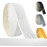 Hengrongshen Zierleisten Selbstklebend Weiß, Selbstklebende Bordüre 10m x 8cm x 5mm, Tapetenbordüre Selbstklebend, Wasserdicht Bordüre 3D, Bordüre Selbstklebend für Flur, Decke, Ecke, Linie