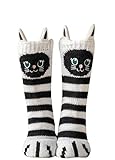 PUTUO Damen Stoppersocken dicke Haussocken mit Anti Rutsch Sohle, Damen ABS Socken Hüttensocken warme Wintersocken flauschig Thermo-Socken mit Innenfrottee