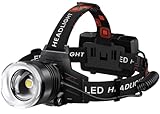 SIDARK Stirnlampe Led Wiederaufladbar，Superhell 120000 Lumen Kopflampe Stirnlampe mit 8 Lichtmodi & 9000mAh Grosse Kapazität AKKU & IPX7 Wasserdichte & 90° Stirnlampe Für Outdoor Camping