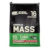 Optimum Nutrition Serious Mass Weight Gainer Pulver, Geschmack Strawberry, 5.45kg, 16 Portionen