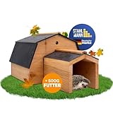 STAHLMANN® XXL Igelhaus Winterfest [INKL. 500 G IGELFUTTER] - Igelhaus aus hochwertigem Kiefernholz [SCHÜTZT VOR FRESSFEINDEN] - Premium Igelfutterhaus - Igelhäuser