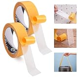 Lvefyti Teppichklebeband Doppelseitiges,2 Rollen 3cm x 20m Doppelseitiges Klebeband Extra Stark,Transparent Spurlos Klebeband für Teppich Foto Wand