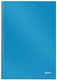 Leitz A4 Notizbuch, 80 Blatt, Hardcover, Karierte Seiten, Solid, Hellblau, 46640030