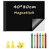 Magnetische Selbstklebende Tafelfolie - 40 x 80cm, Inkl. Magnetfolie, 6 staublose Kreide, 4 Magneten
