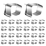 TILONKJ 60 Stück Dachrinnenhaken für Lichterketten, Edelstahl Weihnachtslichter, Metall Weihnachtslichter, Mini Dachrinnenhaken, Urlaubslichter Clip Dachrinne für Weihnachtslicht Küche Bad Garten