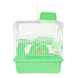 SOLUSTRE Kleintierhaus Hamsterburg aus sicherem Material mit Schlafplatz und Aktivitätsraum, Rattenkäfig für kleine Haustiere, grünes Nest für Meerschweinchen und Nager