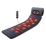 COMFIER Massagematte mit Wärmefunktion, Massagesitzauflage mit 10 Vibrationsmotoren und 4 Heizkissen, elektrisches Ganzkörpermassagematte, Nacken und Schulter-Rückenmassagegerät