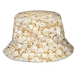 Fischerhut für Damen und Herren, modischer Druck, Outdoor-Strandhut, verstaubar, Sonnenhut für Reisen, Wandern, Popcorn, Einheitsgr��e