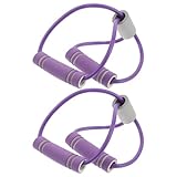 Toyvian 2 Stück Widerstandsband-Set mit Ergonomischen Griffen Flache Elastische Trainingsbänder rutschfest Langlebig für Yoga Pilates Krafttraining Zuhause und Fitnessstudio Anfänger