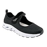 VALICLUD 1 Paar Wanderschuhe weibliche Freizeitschuhe atmungsaktive Turnschuhe Keil-Sneaker Gesundheitsschuhe Women Sneakers Schuhe für alle Jahreszeiten Damenschuhe mittleren Alters Black