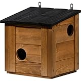 dobar® Eichhörnchenkobel mit 3 Eingängen - Eichhörnchen Futterhaus mit abnehmbarem Dach - Eichhörnchen Nistkasten zum Aufhängen - 31 x 26 x 33 cm - Braun