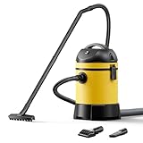 Wiltec Teichsauger 1400 W, 30 L Füllmenge, mit 2 Schläuchen, Poolsauger Schlammsauger Teichschlammsauger Nass Trocken Sauger mit Entleerungsautomatik