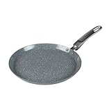 SALTER BW13656GEU7 25cm Pfannkuchenpfanne – Marblestone Antihaftpfanne, PFOA-frei, leicht zu reinigen, Soft-Touch-Griff, Krepppfanne, Geschmiedetes Aluminium, Induktionssicher, Für Omelette, Chapati