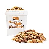 Nussmischung Natur - 1kg - Nuss Mix - 7 Sorten knackige Nusskernmischung - ungeröstet ungesalzen - Paranüsse Walnüsse Cashewkerne Mandeln Pekannüsse Haselnüsse Mandeln blanchiert - NussFuchs (1kg)