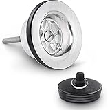 Siphonly Edelstahl Ablaufventil für Waschbecken 1 1/4' - Universal Ablaufgarnitur passend für alle Standard-Waschbecken - Ablaufstopfen für Waschtische - Waschbeckenstöpsel 5/4' - Made in Italy