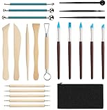 Modellierwerkzeug 22 Stück Modelierwerkzeugset Ton Keramik Werkzeug Set,Sculpting Polymer Clay Tools Töpfern Werkzeug, Pottery Clay Tool für Skulptur Carving Tool,Profis und Schnitzwerkzeug AnfäNger