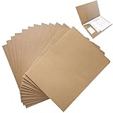 12 Stück Dokumentenmappe a4 Pappe mit Tasche, Mappe Karton a4, Präsentationsmappe mit Visitenkartenschlitz, für Dateien, Besprechungen, Berichte (Braun)