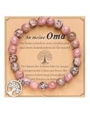 POWWA Oma Geschenk, Geschenk für Oma Weihnachten Weihnachtsgeschenke Armband von Enkelin Enkel Lebensbaum Naturstein Armband Geburtstag Valentinstag Muttertagsgeschenk