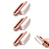 Xynovate 3 Pcs Handbürste, Kunststoff Nagelbürste mit Griff, Handwaschbürste für Reinigung von Hand Nagel, Staubbürste, Pediküre, Ideal für Bad, Werkstatt(Pink)