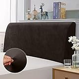 TAOCOCO Kopfteilbezug für Bett, elastischer Schutz, einfarbig, Schokoladenbraun, 180-200 cm