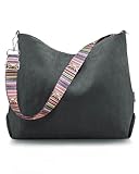 Prite Shopper Tasche Damen Groß Cord Tasche Tote Bag mit Verstellbarem Schultergurt für College Schule Arbeit Reisen Einkaufen（Grau）