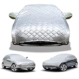 Halbgarage Auto für Mercede s-Benz GLC Coupé, Autogarage Abdeckung Hagelschutz Halbabdeckung mit Reflektierendem Streifen Autoabdeckung Atmungsaktiv, Schutz vor Schnee Anti-Kratzer(Silver)