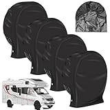 VEGOATY 4 Stück Reifenabdeckung Schwarz : Radabdeckung Wohnwagen, Für 66cm/26in Radumfang, Upgrade Windhaken Radabdeckung Wohnmobil, Für Auto, Wohnwagen, Anhänger, Wohnmobil, Wasserdicht