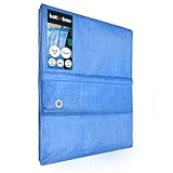 KOTARBAU® Plane - 75 g/m2 - Abdeckplane - 3 x 5 m - Schutzplane - Stark & Dick - Universal - Wasserdicht - Blau