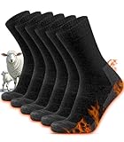 HIYATO Merino Wandersocken Herren & Damen 3 Paar - Gepolstert, 60% Merinowolle Thermosocken, Wintersocken - für Trekking, Outdoor und Sport (43-46, 3 Paar | Schwarz)