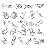 24-teiliges Metallpuzzle Set, Knobelspiele für Erwachsene, Geduldsspiel für Erwachsene, Geschicklichkeitsspiele, Geduldspiele für Kinder, IQ Puzzle 3D Brainteaser, Geschenkidee für alle Altersgruppen