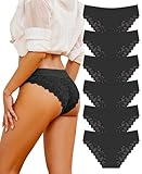 READY TO LOVE Unterhosen Damen Spitze Nahtlose Unterwäsche Damen Seamless Slip Underwear Women Hipster Mehrpack 6er Pack（M）