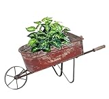 Garten DEKO SCHUBKARRE ZUM BEPFLANZEN KARRE PFLANZSCHALE GARTENDEKO Metall NEU