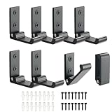 Mooche 8 Stück 5cm Faltbare Kleiderhaken Schwarz, 304 Edelstahl Wandhaken zum Aufhängen mit Geboht, Wandmontage, Haken für Schlafzimmer, Wohnzimmer