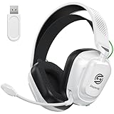 Skapendy 2,4GHz Wireless Gaming Headset mit Mikrofon für PS5, PS4, PC, Mac, Switch, VK84 Bluetooth Gaming Kopfhörer mit Noise Cancelling Mikrofon, 3D Surround Sound, LED-Lichter, 50 Std Spielzeit