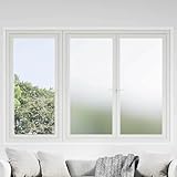 Milchglas Fensterfolie selbstklebend, Privatsphaere Frostglas Matte Fuer Schlafzimmer Wohnzimmer Badezimmer Buerofenster, 60 x 500 cm, PVC, Milchglasfolie mattiert
