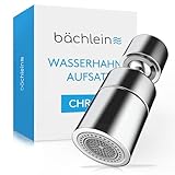 Bächlein Universal Wasserhahn-Aufsatz in Chrom mit zwei Strahlarten - Drehbarer Wasserhahn-Luftsprudler für Küchenarmaturen