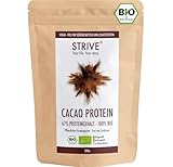 STRIVE CACAO PROTEIN | Vegan | 100% BIO | 500g Natur Eiweiß mit zertifiziertem Bio Kakao | Ohne Süßungsmittel & Aromen | Ohne Soja & Gluten | Mehrkomponenten 4K | Made in Germany DE-ÖKO-039
