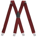 ZlZqlyx Herren-Hosenträger for Jeans, Hosenträger, Hosenträger for Herren, Herren-Hosenträger for Herren, strapazierfähig, große und große Herren-Hosenträger, Netzmuster(Red)