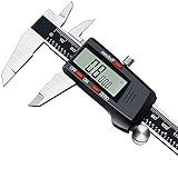 Kynup Messschieber Digital, 150mm / 6-Zoll Digitale Schieblehre Messgerät mit großem LCD-Display für Außen-, Innen-, Schritt Und Tiefenmaß, Zoll Metrisch Bruchu Wandlung, Edelstahl und Auto-Off-Design