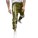 Mode Herren reflektierende Hosen mit hoher Sichtbarkeit Light Jogging Long Hose Schnittschutzhose Herren Klasse 2 (Green, L)