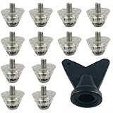 Eawfgtuw Fußball-Nieten, Ersatzspikes, rutschfeste Rugby-Stollen für Wanderschuhe, stabile Unterstützung, 5 mm Gewinde, Metall, Kunststoff, mit Schraubenschlüssel, 13 mm, 16 mm Länge (16 mm), 12 Stück