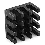SALUTUYA 20 Stück DIY 14x14x8mm Dissipate Aluminium Kühlkörpermodul Kühlkörper Fin für Router für PCB für Festplatte(Black)